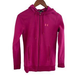 Under Armour Semi-Fitted Zip-Up Hooded Fleece Lined Jacket Pink Size XS